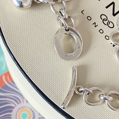 Links of London Sterling Silver Signature Link Necklace with a puffed Heart Charm.   Stunning Links of London Classic T Bar Necklace.  Fantastic Condition Preloved