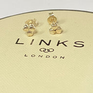 Sterling Silver Links of London Three Heart stud Earrings