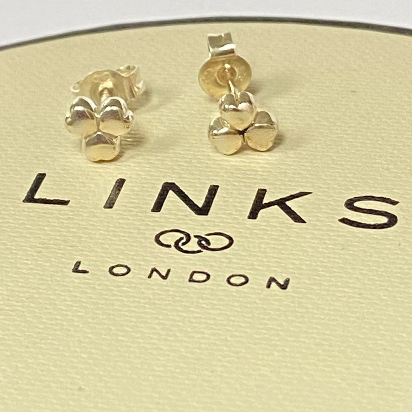 Sterling Silver Links of London Three Heart stud Earrings