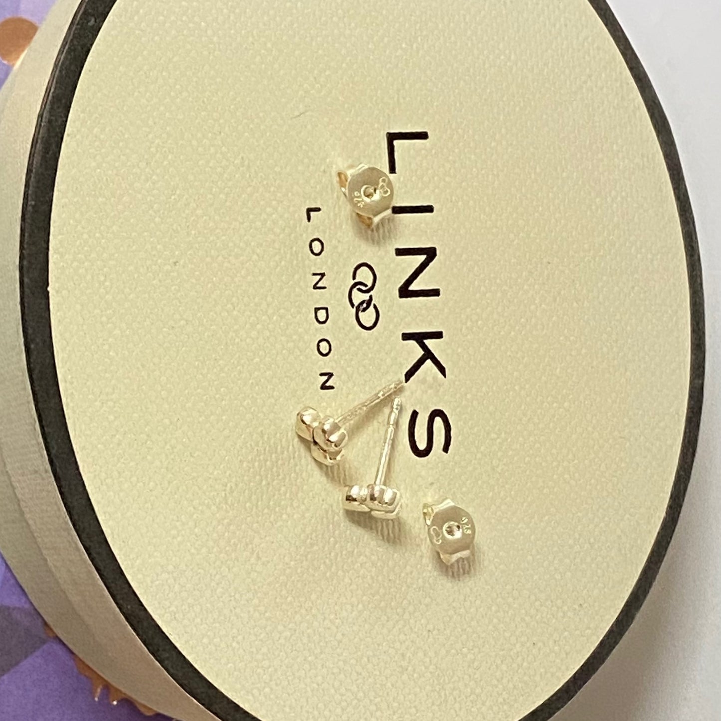Sterling Silver Links of London Three Heart stud Earrings