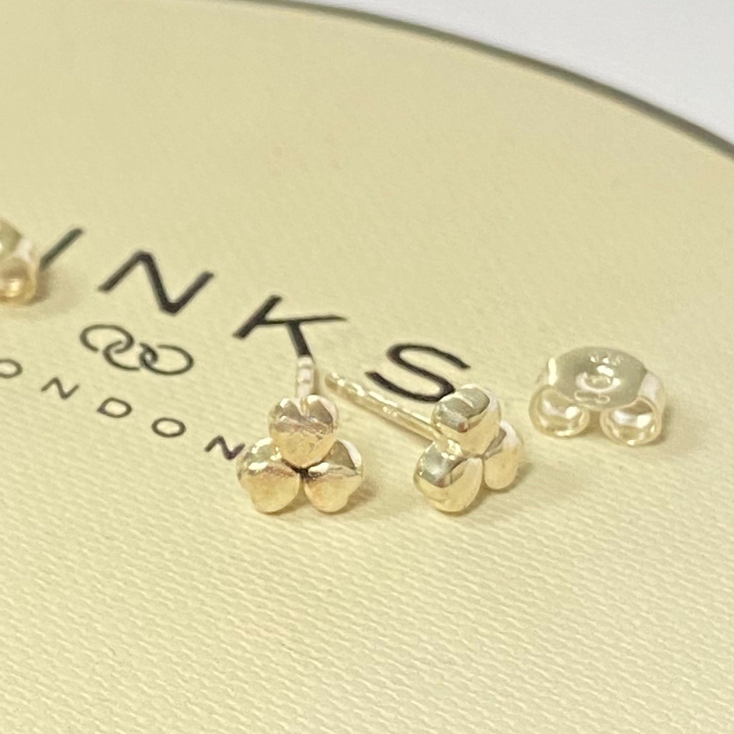 Sterling Silver Links of London Three Heart stud Earrings