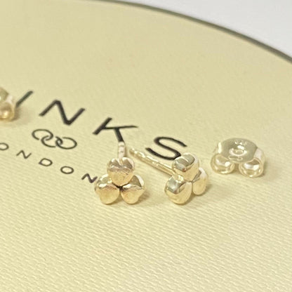 Sterling Silver Links of London Three Heart stud Earrings