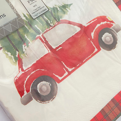 Car with a Christmas Tree Napkins 20 per pack, 3ply can be used for Decoupage