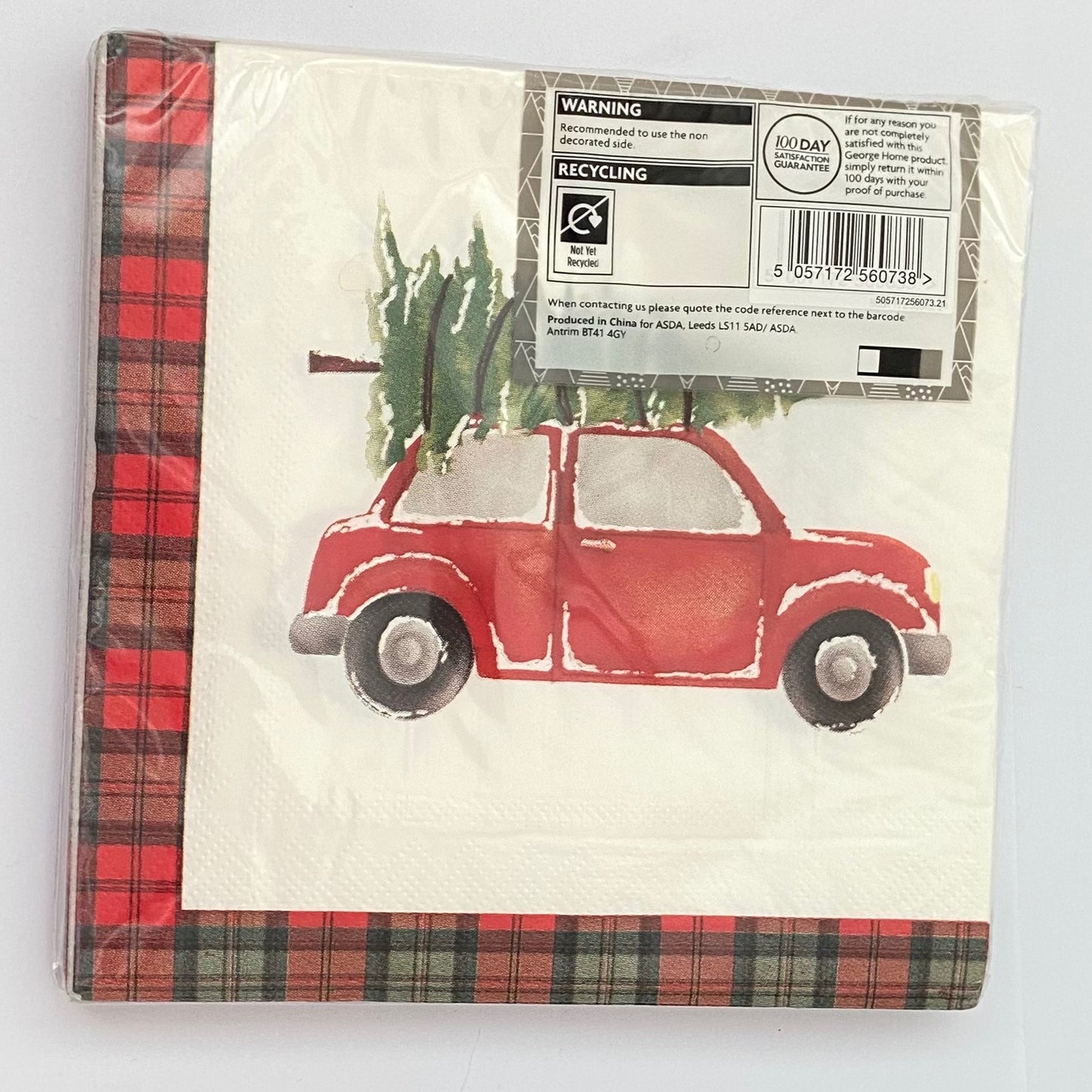 Car with a Christmas Tree Napkins 20 per pack, 3ply can be used for Decoupage