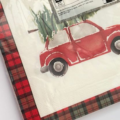 Car with a Christmas Tree Napkins 20 per pack, 3ply can be used for Decoupage