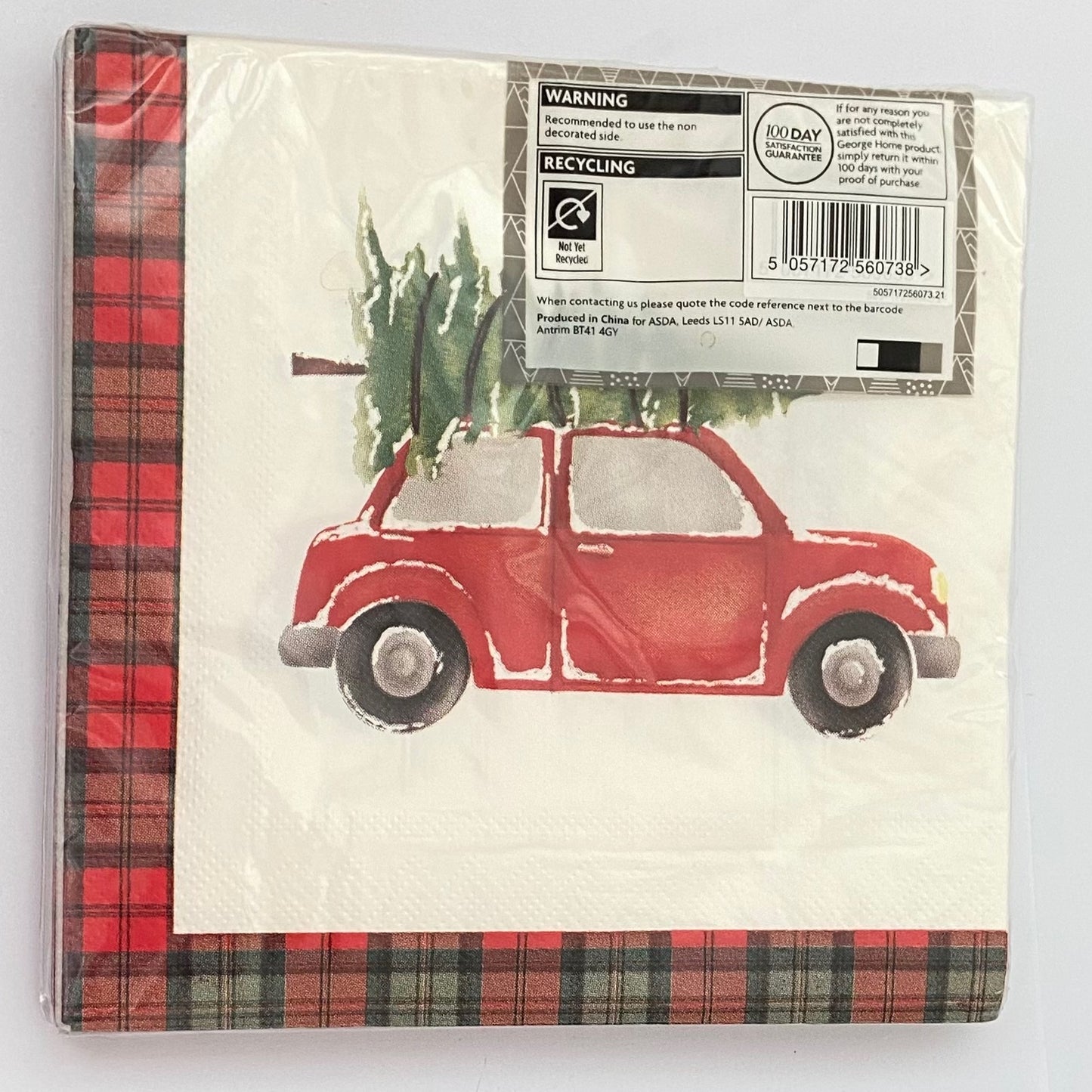 Car with a Christmas Tree Napkins 20 per pack, 3ply can be used for Decoupage