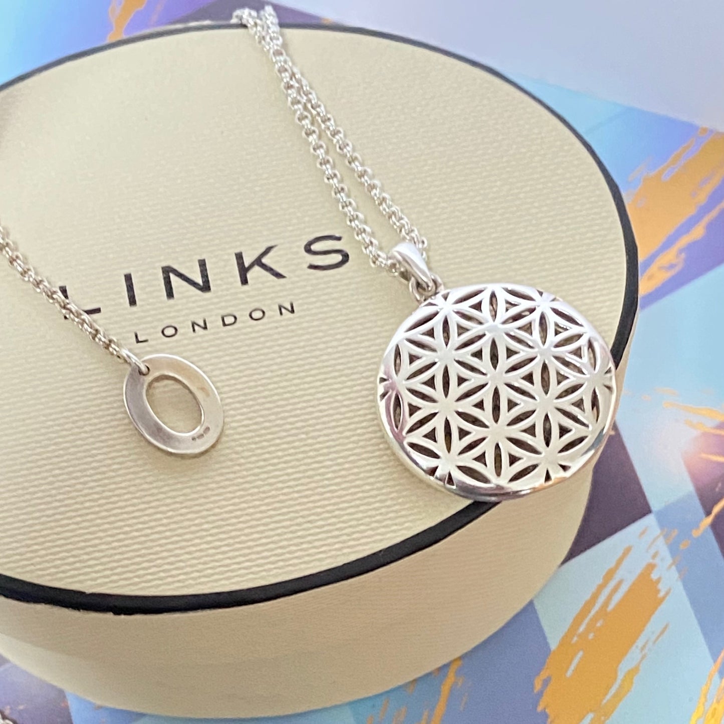 Links of London Maze Pendant Necklace with T Bar Clasp