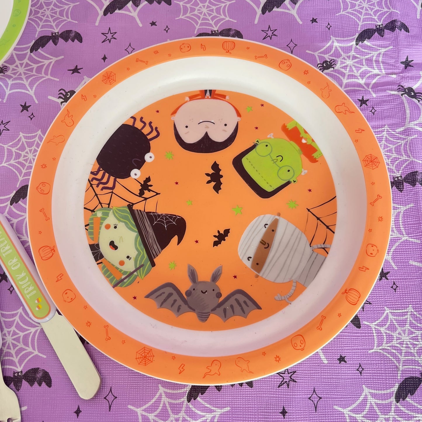 Halloween Party Pack.  Plate, Bowl and cutlery