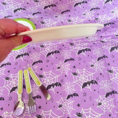 Halloween Party Pack.  Plate, Bowl and cutlery