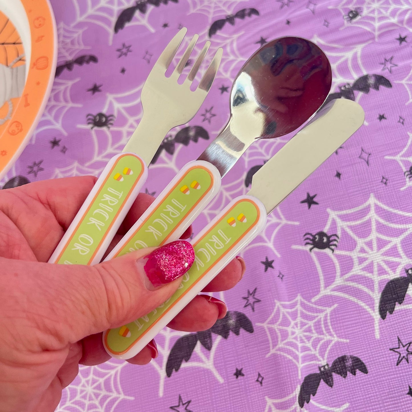 Halloween Party Pack.  Plate, Bowl and cutlery