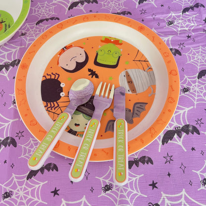 Halloween Party Pack.  Plate, Bowl and cutlery