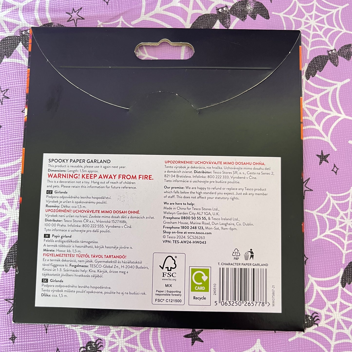 Spooky paper Garland ideal for decorating your home for halloween