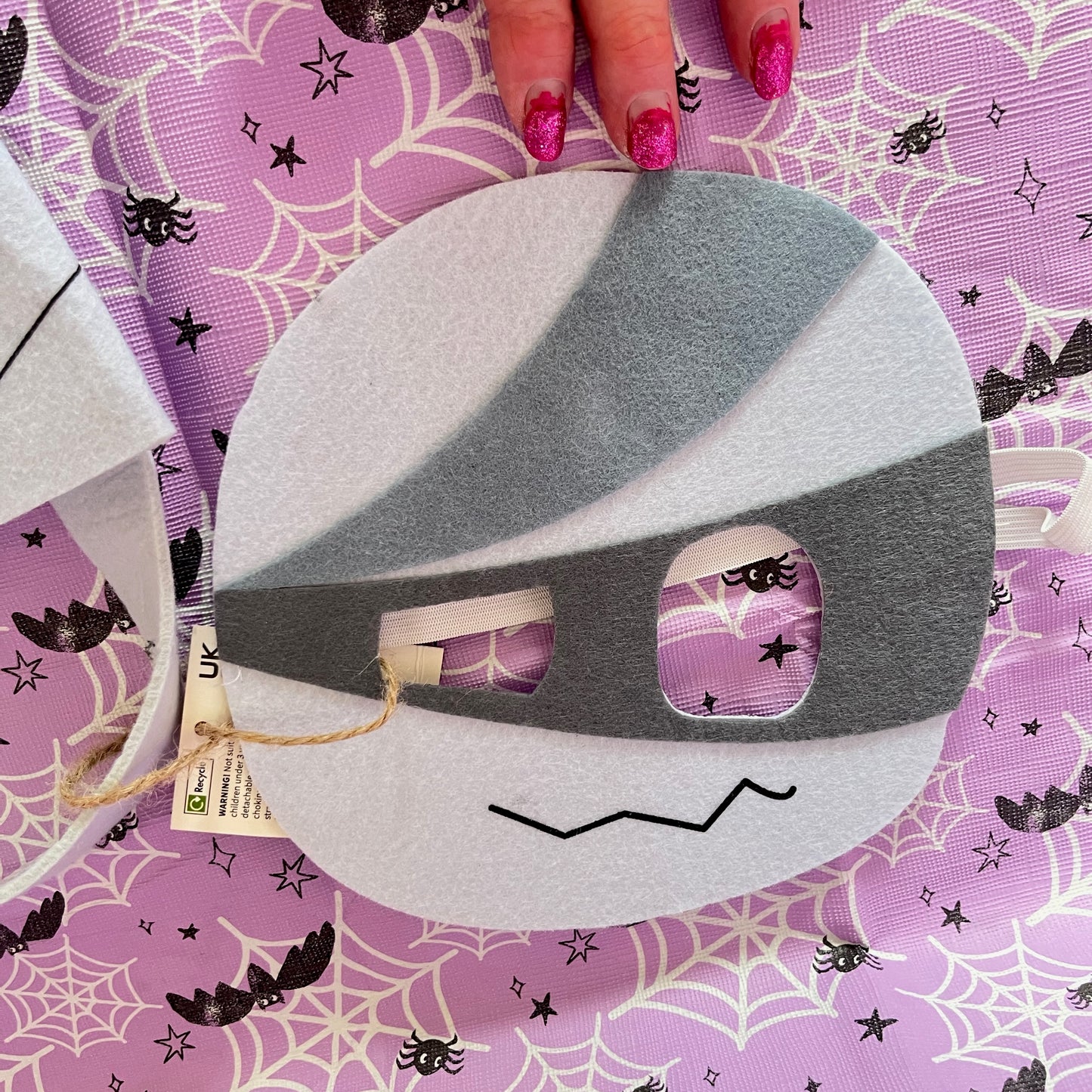 Trick or Treat Mummy Bucket and Mask made from Felt