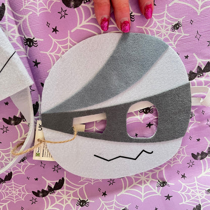 Trick or Treat Mummy Bucket and Mask made from Felt
