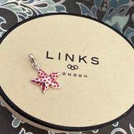 Links of London Star Fish Sterling Silver and Pink Enamel Charm