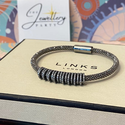 Links of London Star Dust Sterling Silver Crown Dark Ruthenium Bracelet