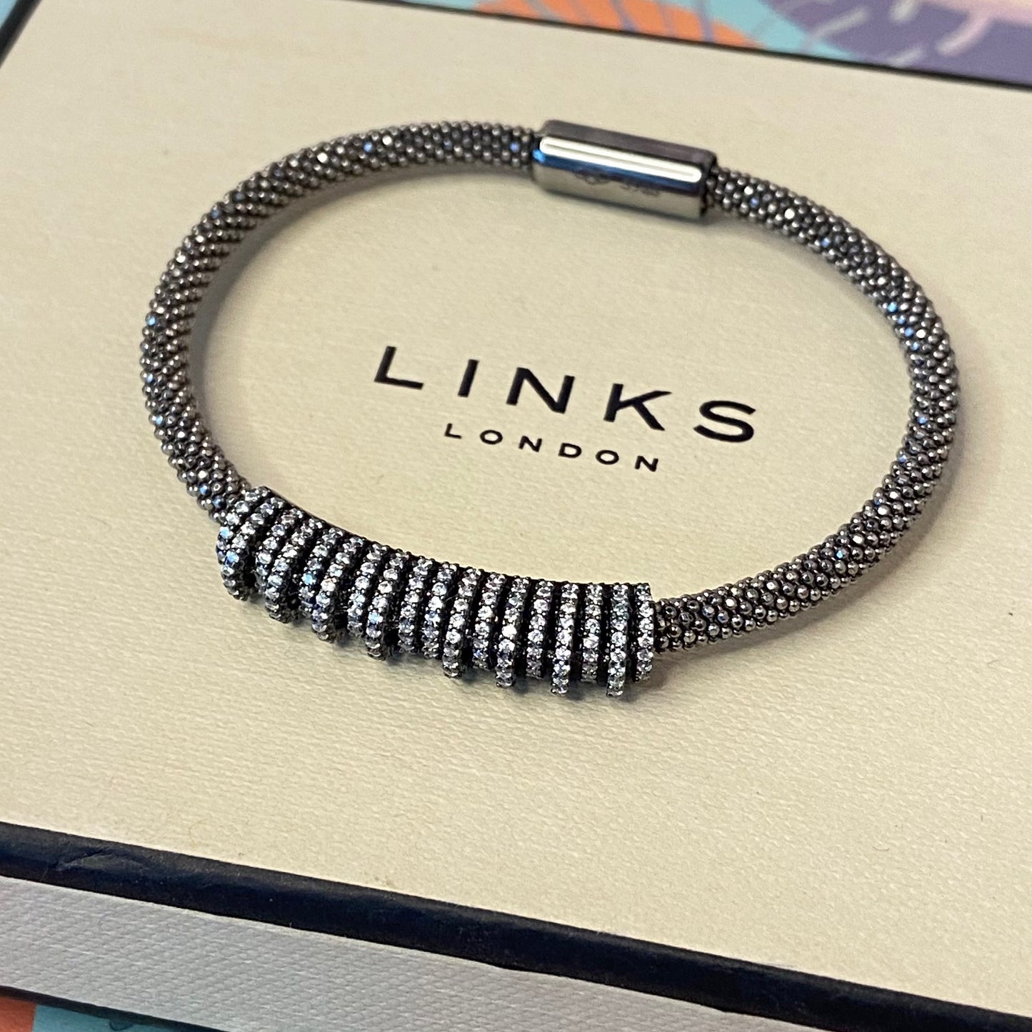 Links of London Star Dust Sterling Silver Crown Dark Ruthenium Bracelet