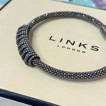 Links of London Star Dust Sterling Silver Crown Dark Ruthenium Bracelet