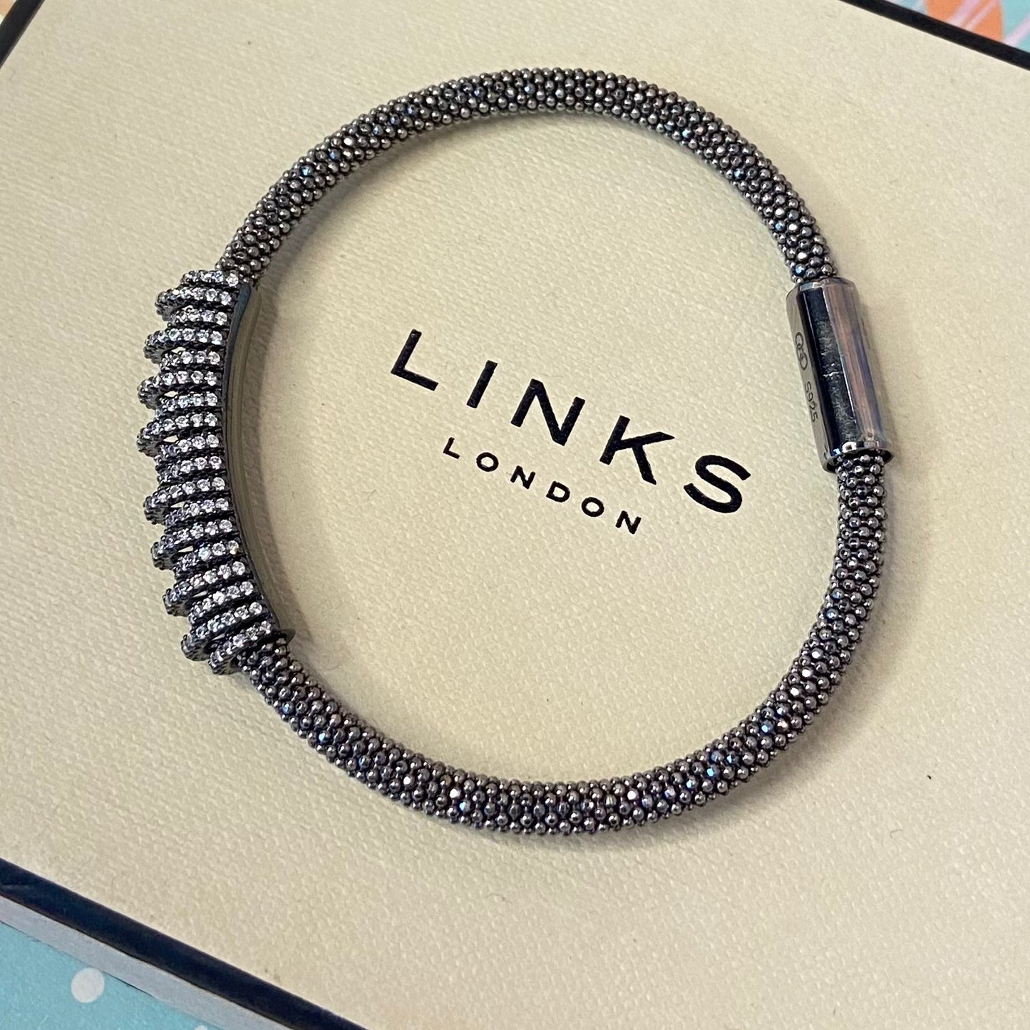 Links of London Star Dust Sterling Silver Crown Dark Ruthenium Bracelet