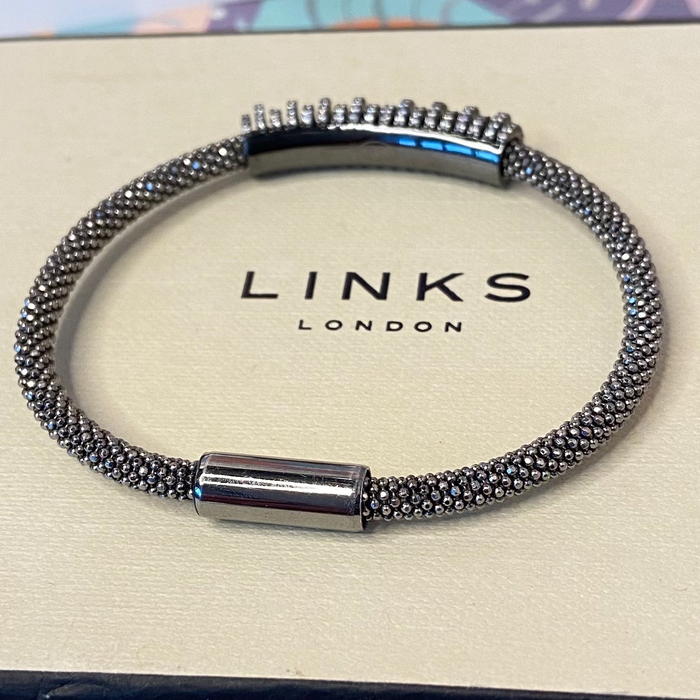Links of London Star Dust Sterling Silver Crown Dark Ruthenium Bracelet