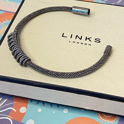 Links of London Star Dust Sterling Silver Crown Dark Ruthenium Bracelet