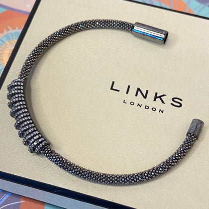 Links of London Star Dust Sterling Silver Crown Dark Ruthenium Bracelet