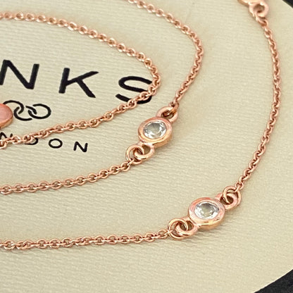 Links of London 18kt Gold Vermeil necklace with Clear Topaz round stones