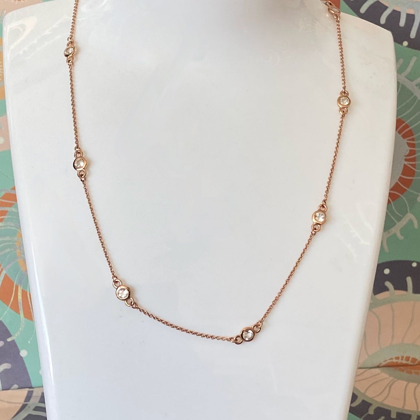 Links of London 18kt Gold Vermeil necklace with Clear Topaz round stones