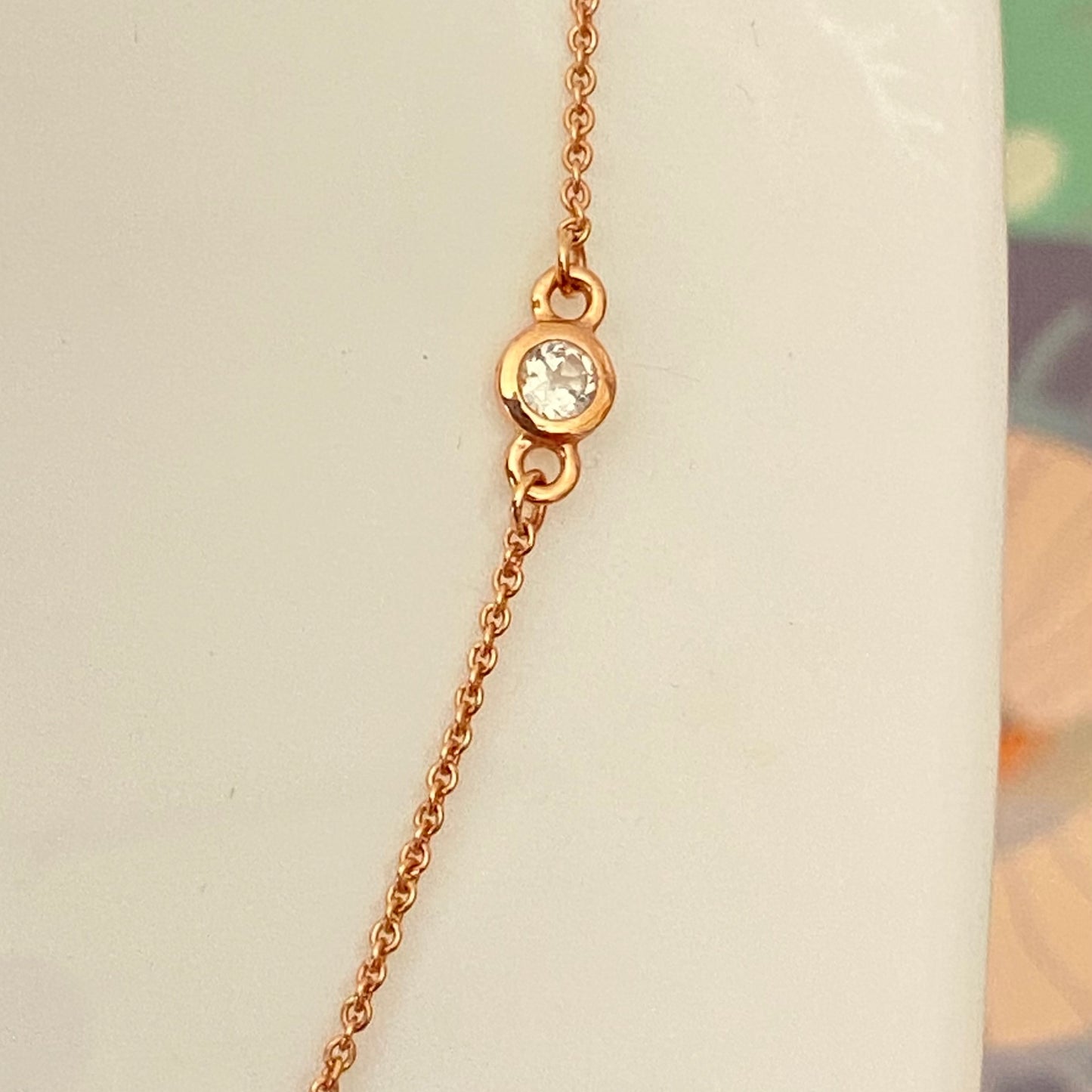 Links of London 18kt Gold Vermeil necklace with Clear Topaz round stones