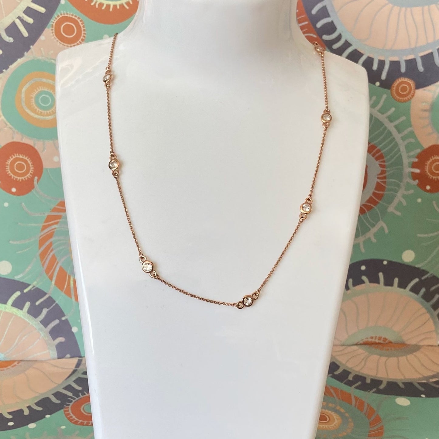 Links of London 18kt Gold Vermeil necklace with Clear Topaz round stones