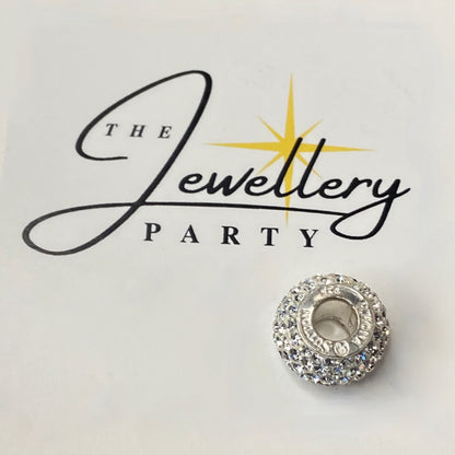 Silver charm with pave- set cubic zirconia Design by Rhona Sutton Crafted in Sterling Silver