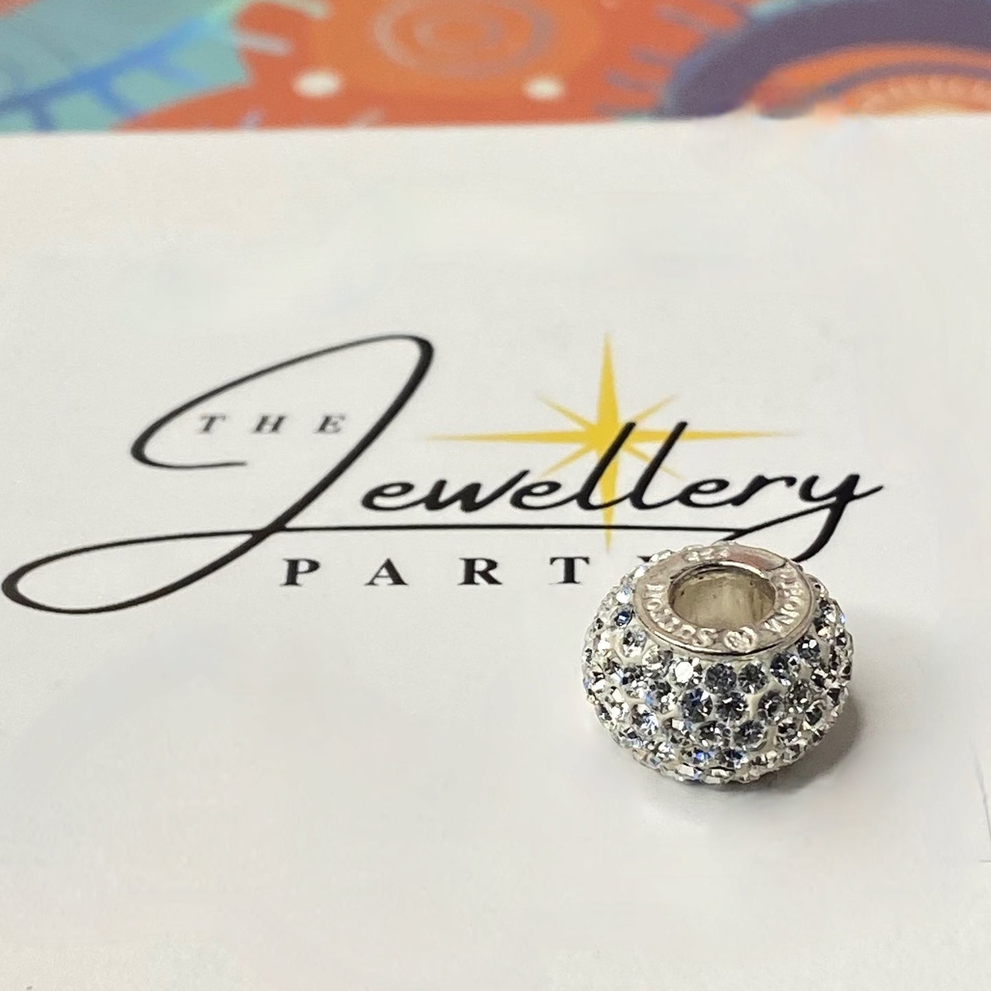 Silver charm with pave- set cubic zirconia Design by Rhona Sutton Crafted in Sterling Silver