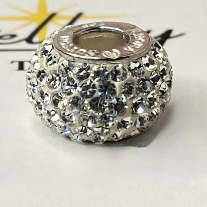 Silver charm with pave- set cubic zirconia Design by Rhona Sutton Crafted in Sterling Silver