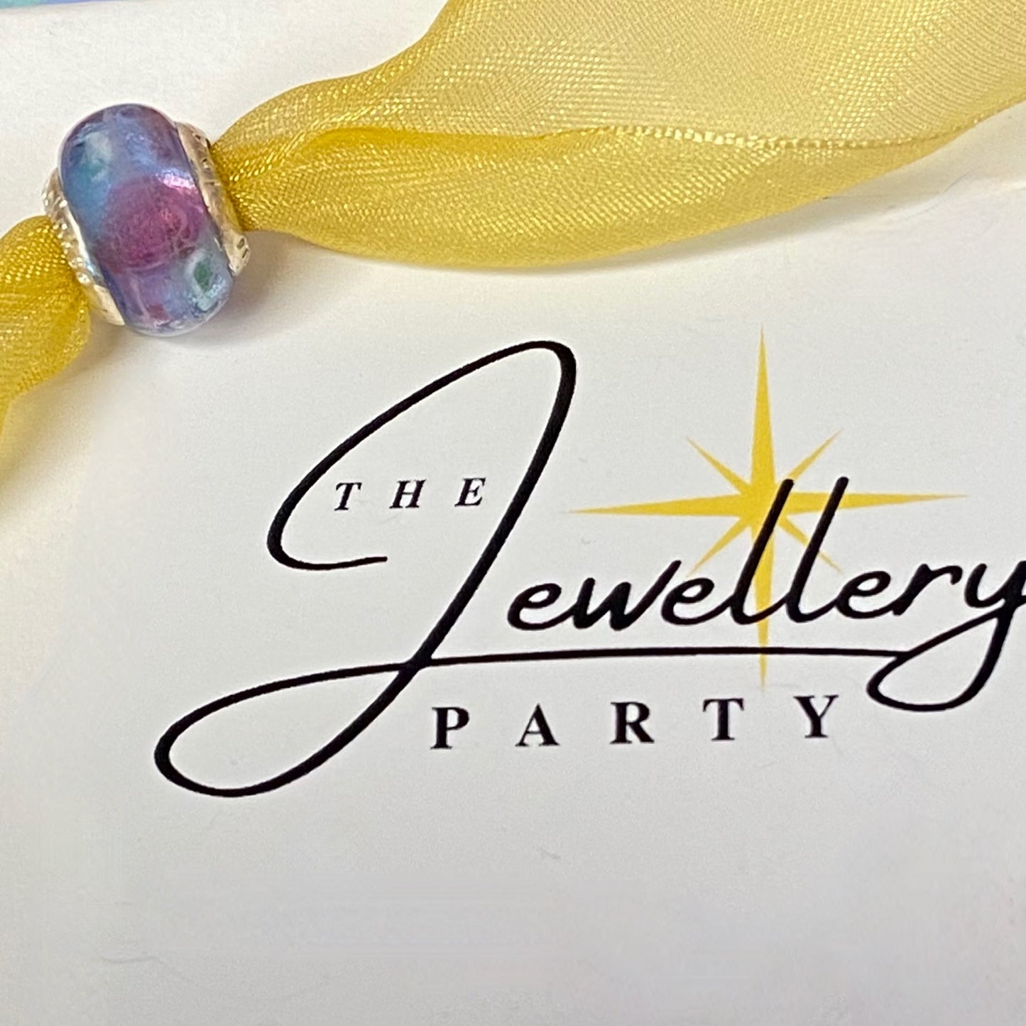 LoveLinks Purple Bead with Pink Cloud design Crafted from Sterling Silver and Murano Glass