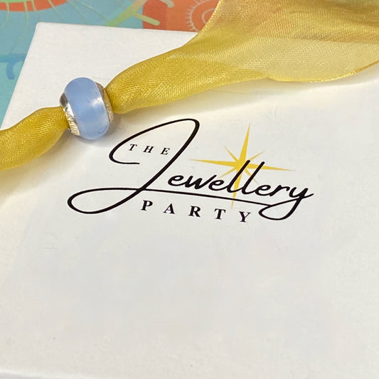 LoveLinks Pale Blue Charm Bead Crafted from Sterling Silver and Murano Glass