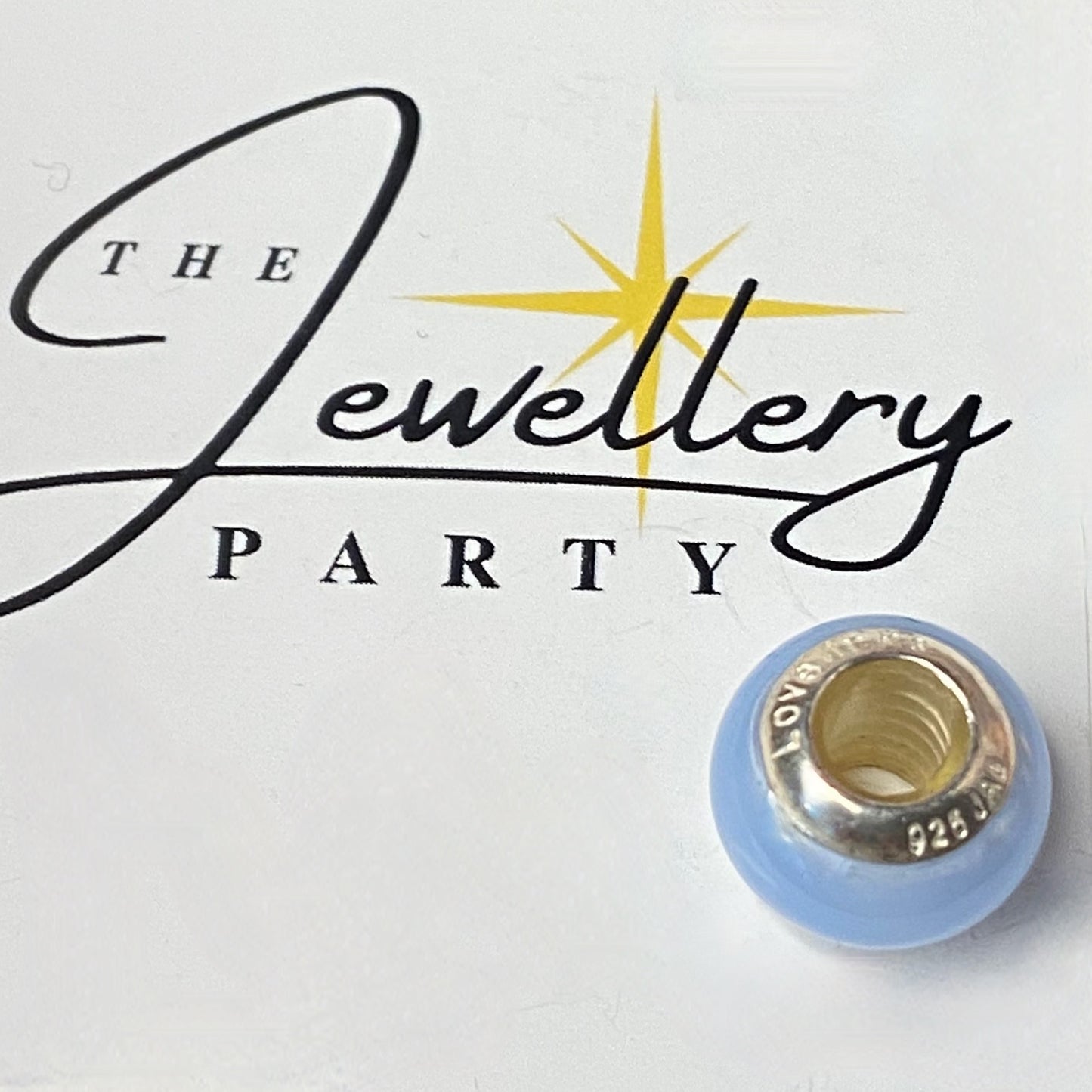 LoveLinks Pale Blue Charm Bead Crafted from Sterling Silver and Murano Glass