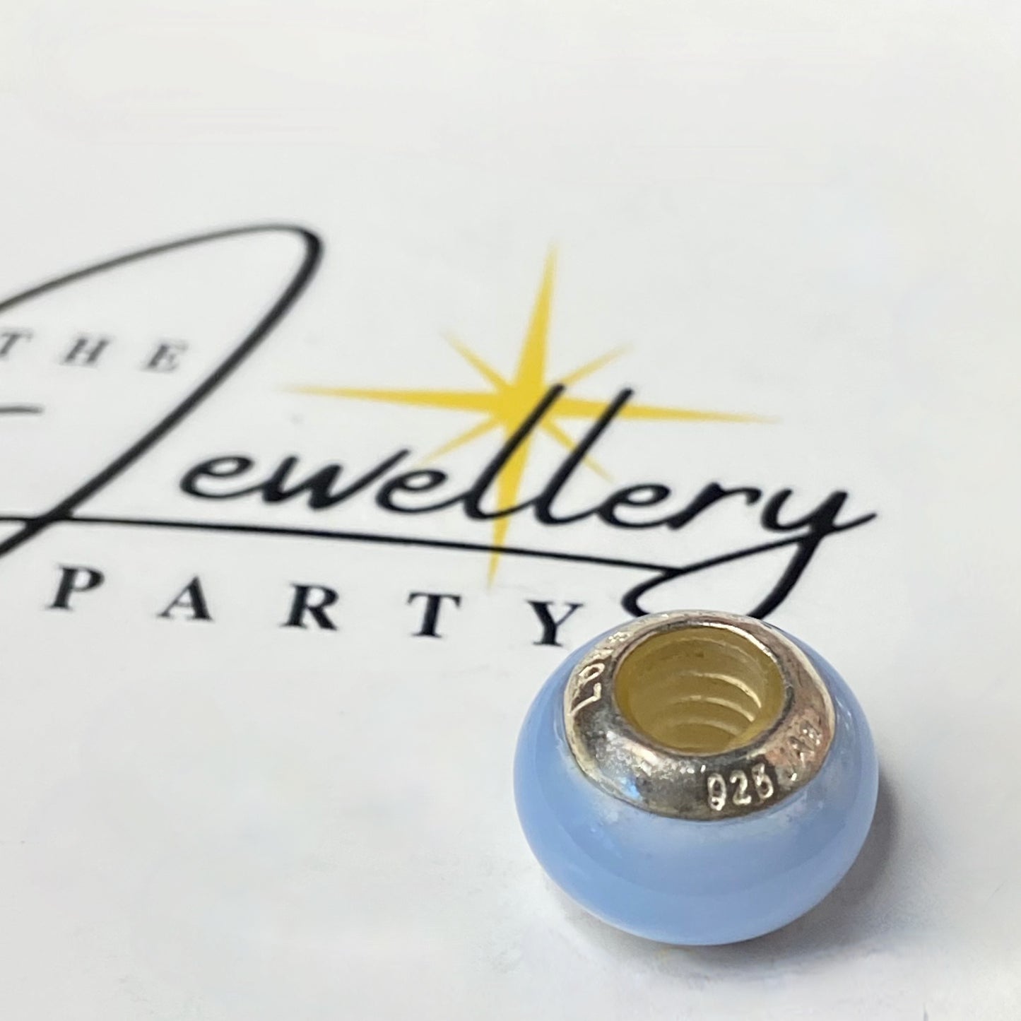LoveLinks Pale Blue Charm Bead Crafted from Sterling Silver and Murano Glass