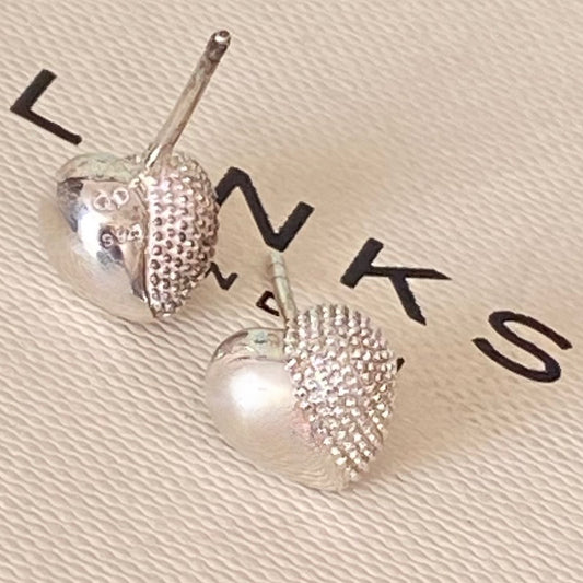 Links of London Sterling Silver Masquerade Heart Studs.