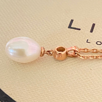 Links of London Necklace with 18ct Gold Vermeil Pearl Sapphire pendent