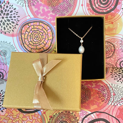 Links of London Necklace with 18ct Gold Vermeil Pearl Sapphire pendent