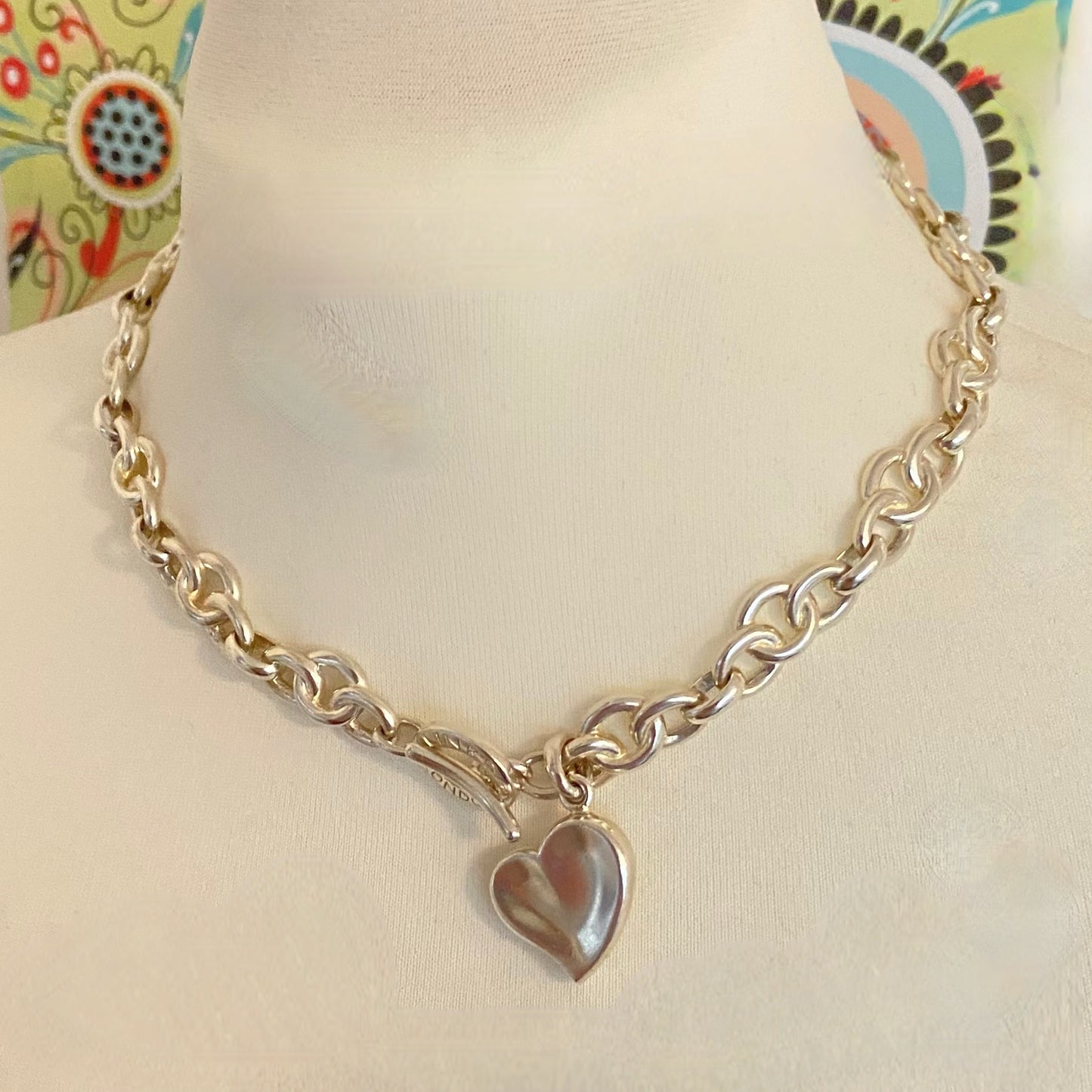Signature Links of London Necklace & Silver Heart. 89g. 46cm
