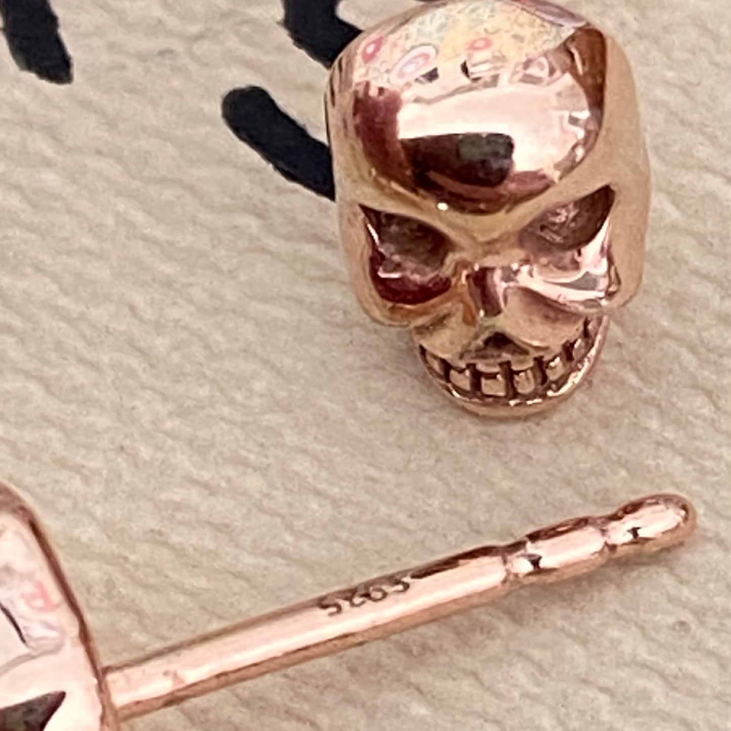 Links of London Rose Gold Plated Mini Skull Stud Earrings