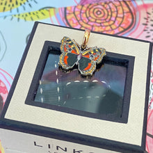 Load image into Gallery viewer, LINKS OF LONDON Butterfly Charm Pendant with Diamond and Sapphire New in original packaging
