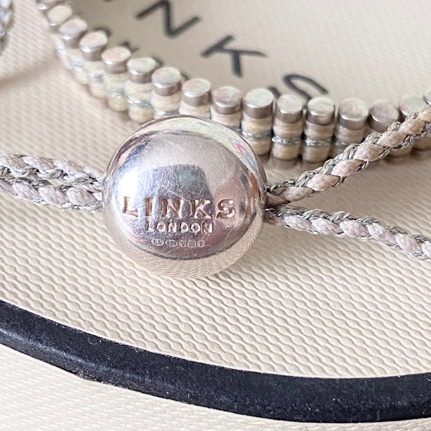 Links of London Double Wrap white and silver Friendship Sterling Silver Bracelet
