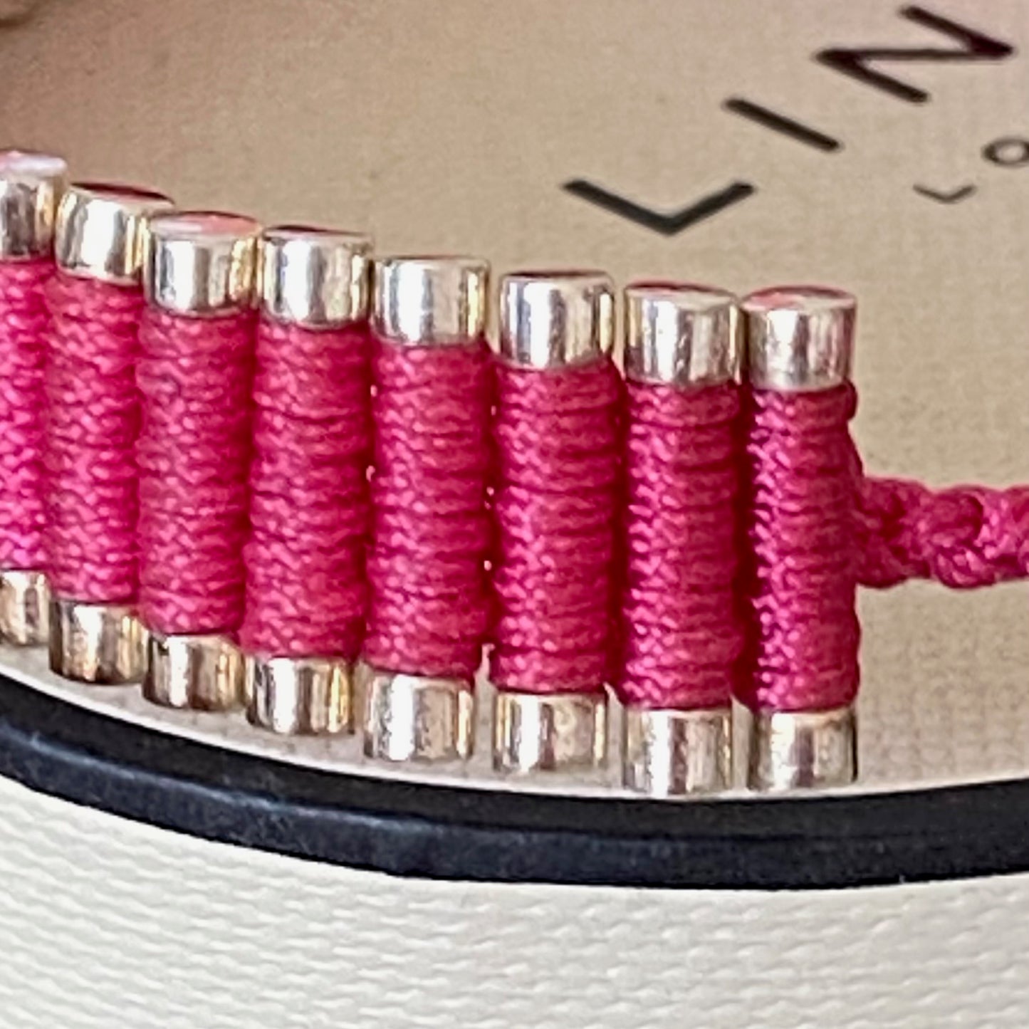 Links of London Parolympics Pink Sterling Silver rare  adjustable Friendship Bracelet