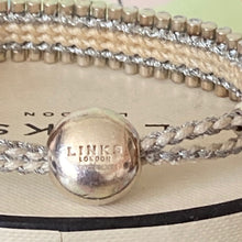 Load image into Gallery viewer, Links of London Sterling Silver cream and silver adjustable Friendship Bracelet
