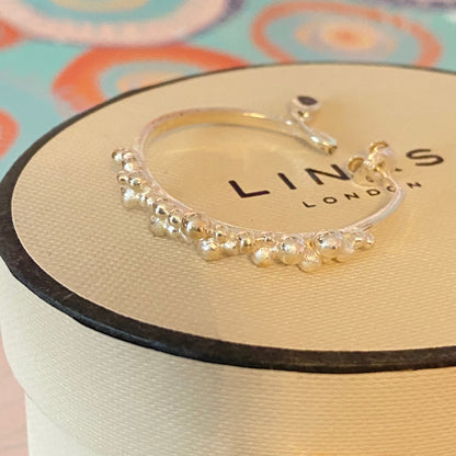 Links Of London Genuine effervescence bubble hoop Earrings with topaz drop charms, sterling silver