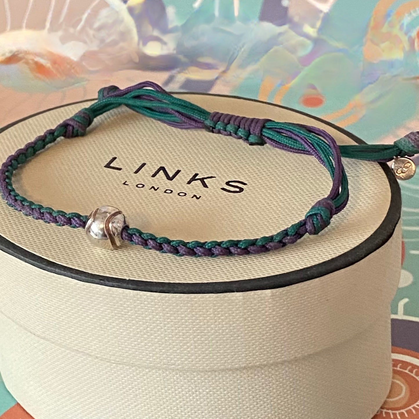Links of London Silver Wimbledon Ball Cord  Friendship Bracelet