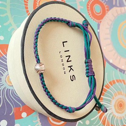 Links of London Silver Wimbledon Ball Cord  Friendship Bracelet