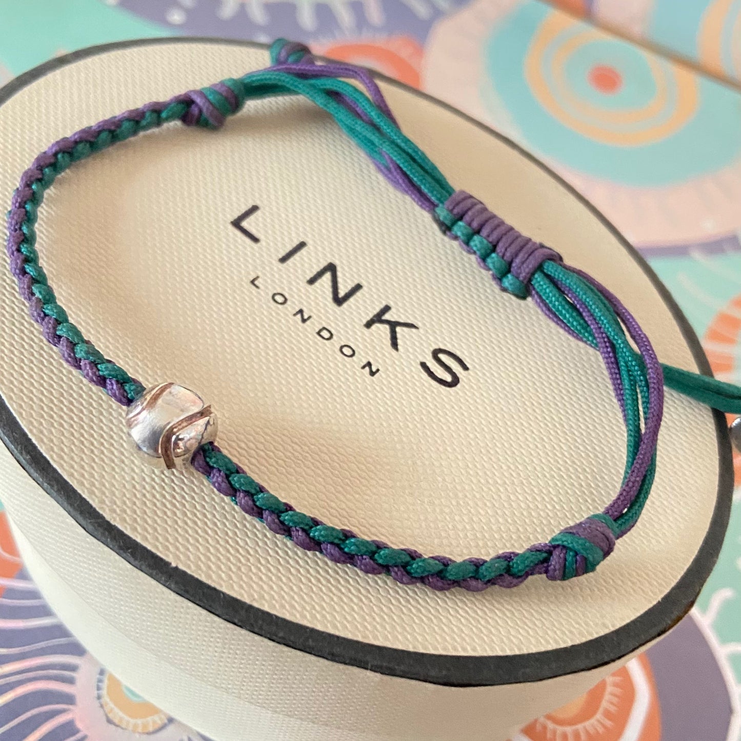 Links of London Silver Wimbledon Ball Cord  Friendship Bracelet